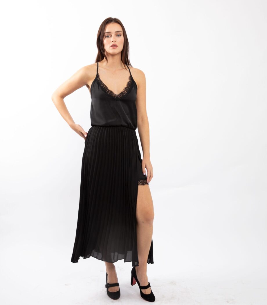 LIU-JO BLACK PLISSET DRESS