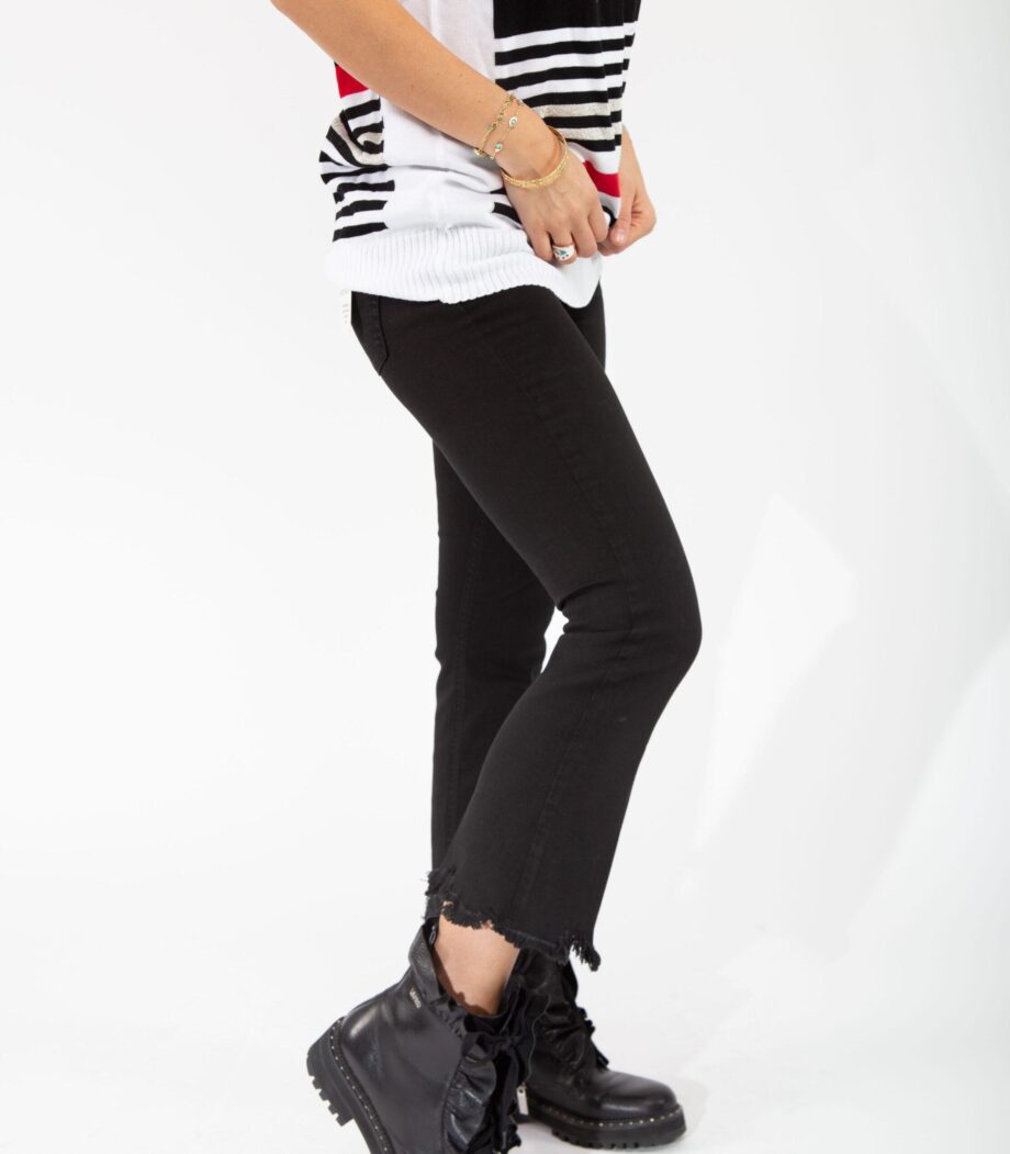 LIU-JO BLACK FRAYED JEANS