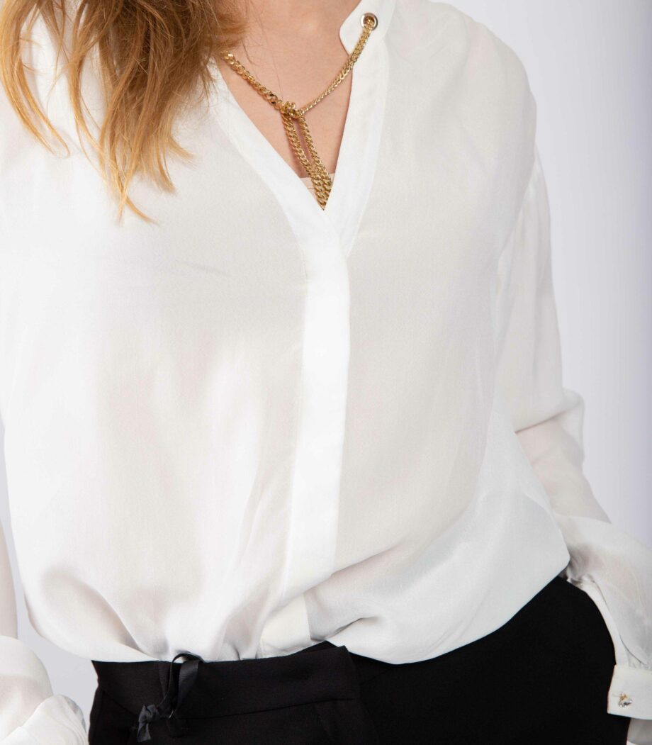 LIU-JO WHITE GOLD CHAIN BLOUSE