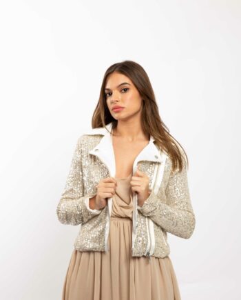 LIU-JO WHITE SEQUINS JACKET