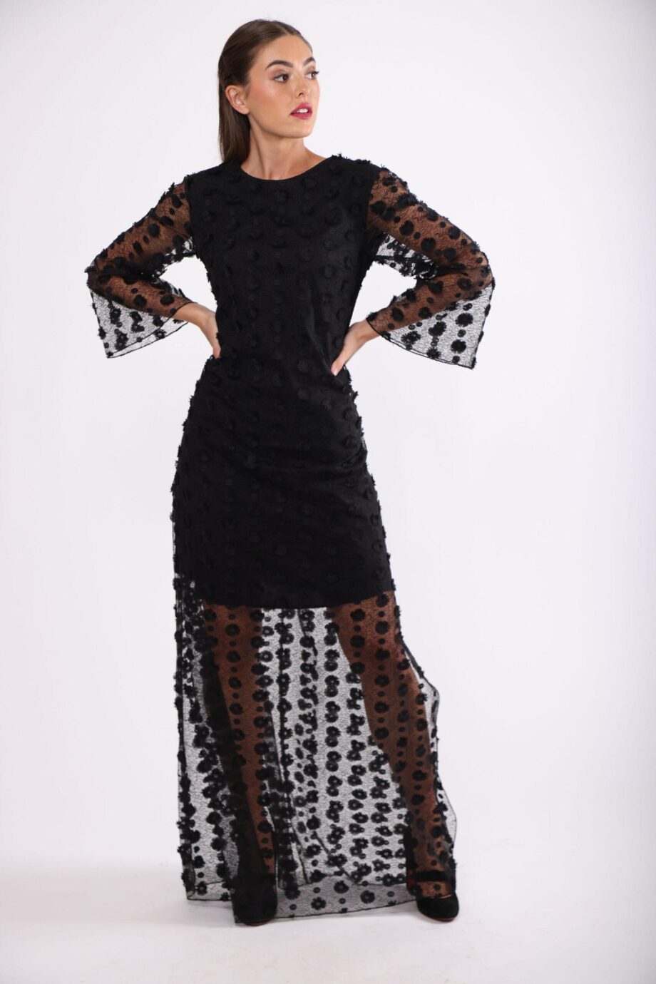 BLUMARINE BLACK MAXI EVENING DRESS