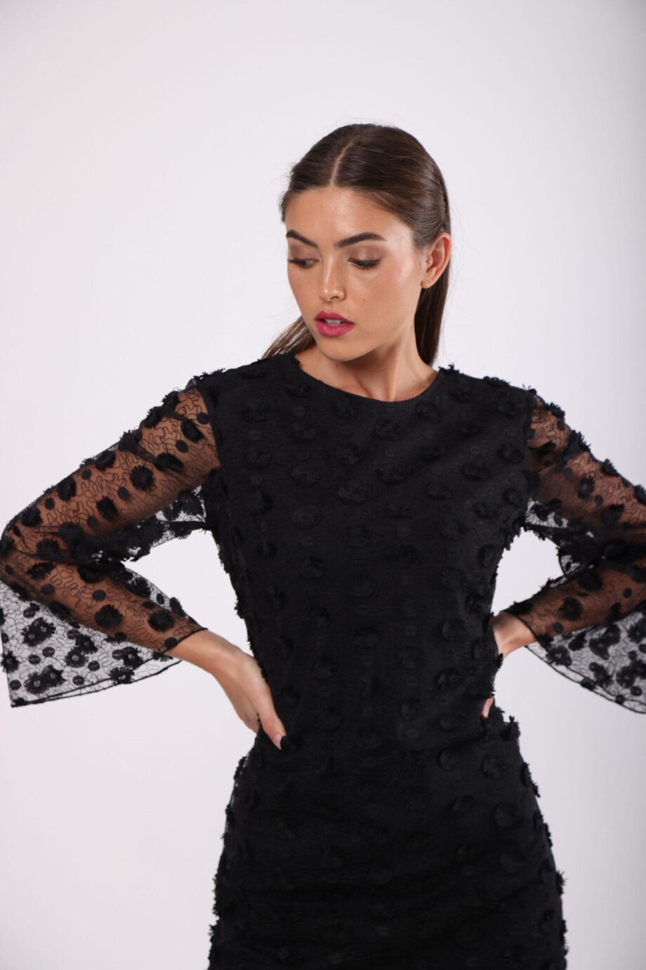 BLUMARINE BLACK MAXI EVENING DRESS