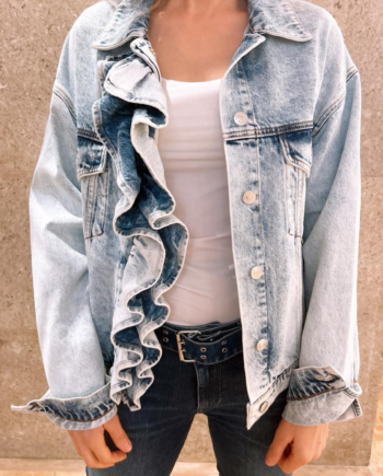 MSGM DENIM RUFFLE JACKET
