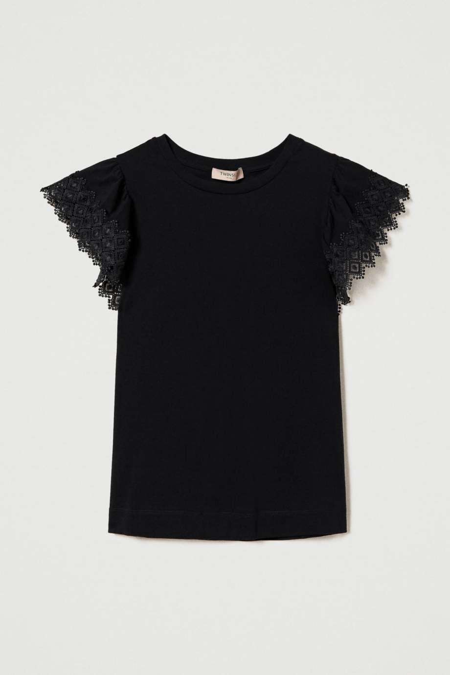 TWINSET LACE CAP SLEEVE TSHIRT
