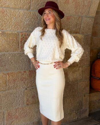 TWINSET WHITE FRINGED DRESS