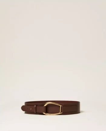 TWINSET BROWN LEATHER BELT