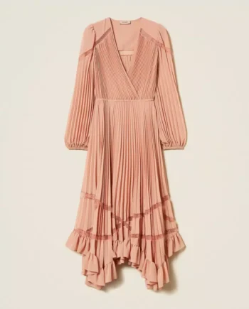 TWINSET DAINTY PLEASTED DRESS - PINK