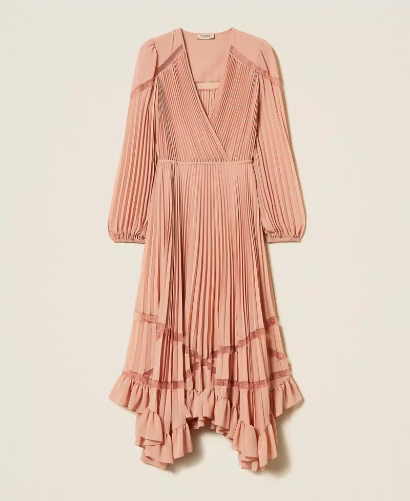 TWINSET DAINTY PLEASTED DRESS - PINK