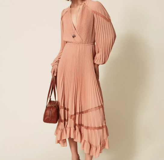 TWINSET DAINTY PLEASTED DRESS - PINK